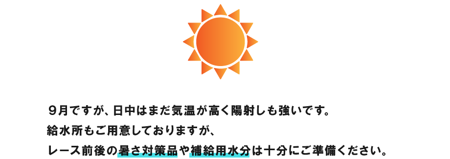 日中のポイント 暑さ対策・水分補給