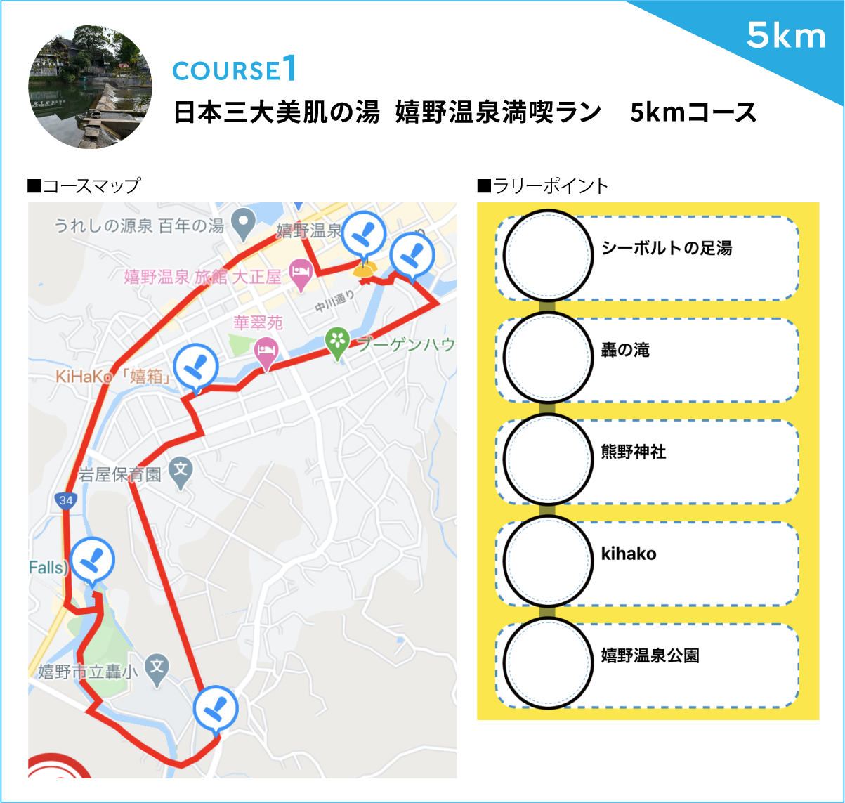 日本三大美肌の湯　嬉野温泉満喫ラン  5kmコース